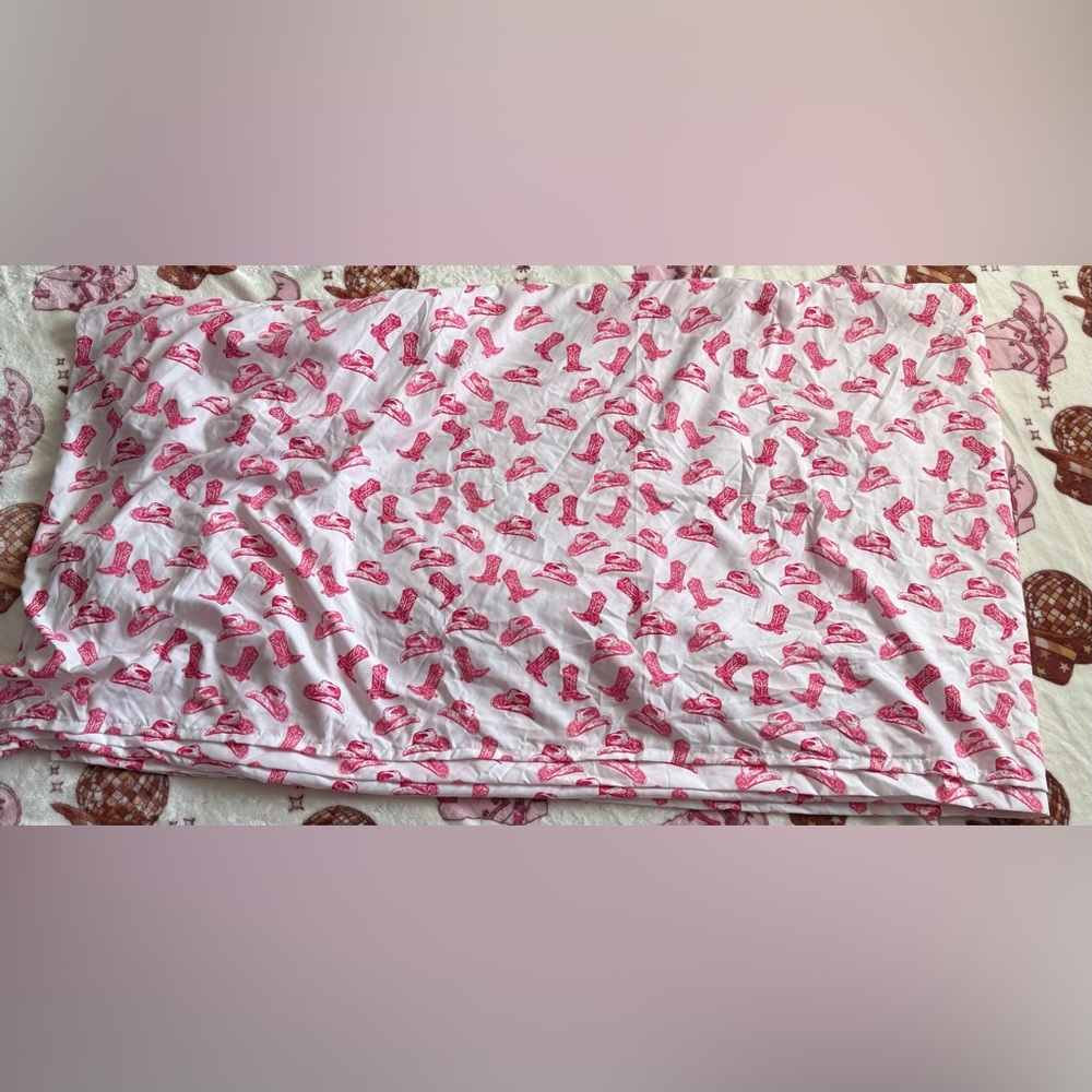 Wrangler Pink Western Queen Flat Sheet